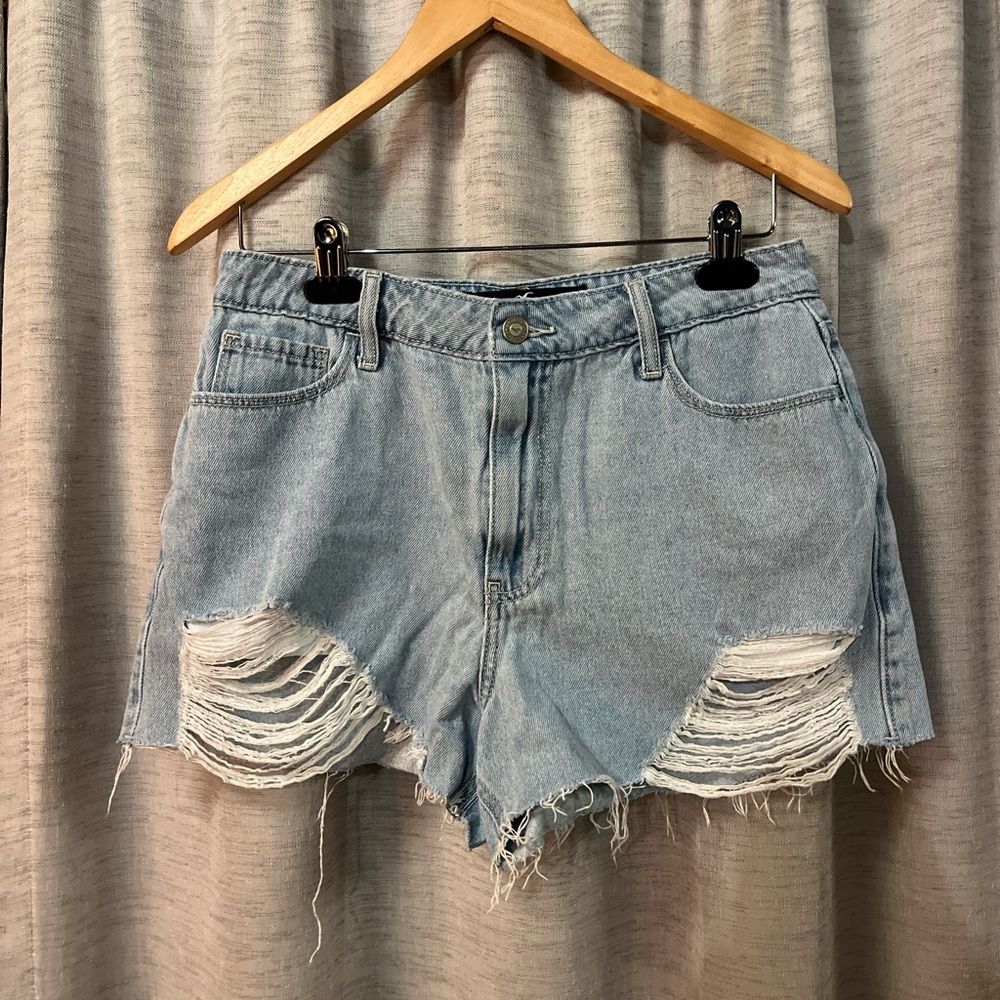 Hollister Light Blue Distressed Jean Shorts